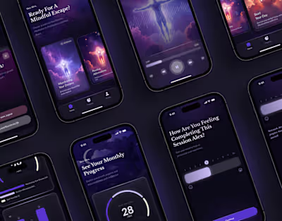Heather - Audio Meditation App UI UX Design
