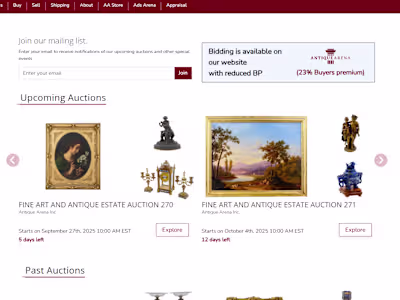 Fine Art and Antique Estate Auctions Management