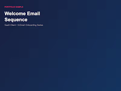 Welcome Email Sequence — SaaS Client