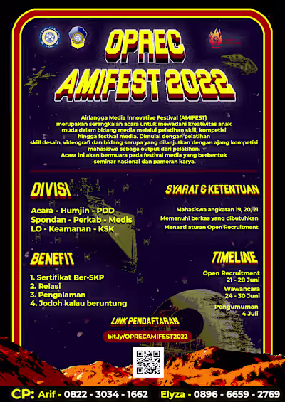 Open Recruitment Poster for AMIFEST 2022
