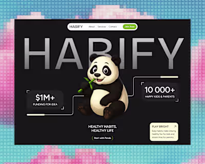 HABIFY hero section design.