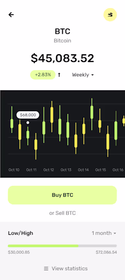 Crypto and NFT mobile app