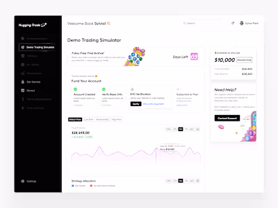 Hugging Trade Dashbaord