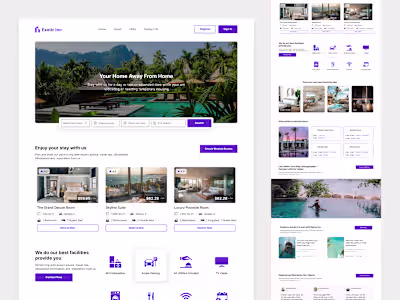 Exotic Inn Hotel Landing Page Design