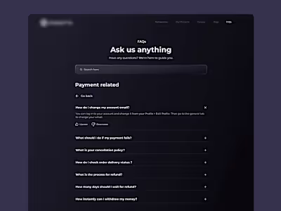 FAQ page