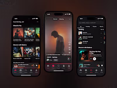 Intuitive Music Streaming App Design