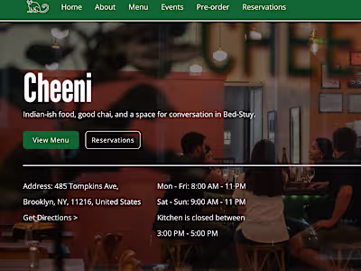 Cheeni NYC Website Revamp