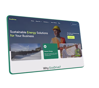 Sustainable Energy Landing Page - Solar & EV Solutions