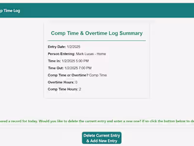 Overtime Time Tracker