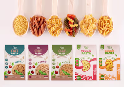 Packaging Design for Oat & Vegetable Pasta Products Line