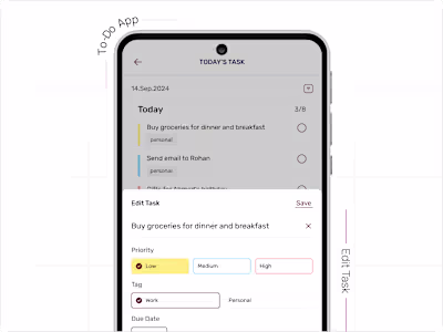 Task Management App UI – Intuitive To-Do List Experience 📋