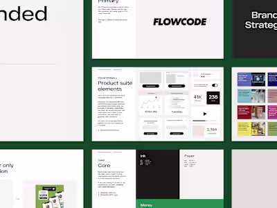 Flowcode - Brand Guidelines, Product & UI/UX Design
