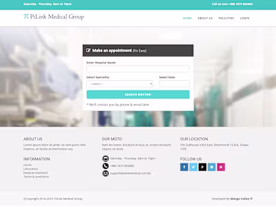 Medical, clinic Portfolio & Appointment System