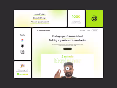 Crafting the Identity for Domains and Designs: Landing page