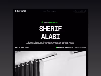 Sherif Alabi - Framer Portfolio Website