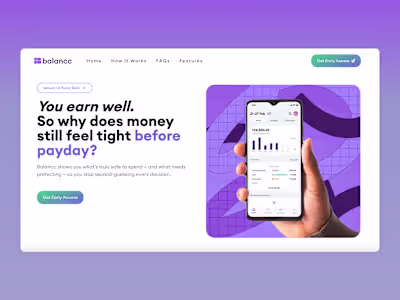Balancc – Spend Clarity App Website