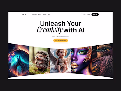 AI image Generation Landing Page