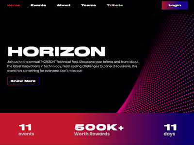 Horizon - Tech Fest Website