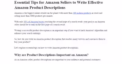 Essential Tips for Amazon Sellers to Write Effective Amazon Pro…