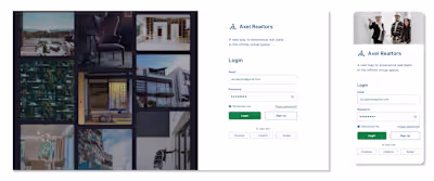 Real Estate platform Login page