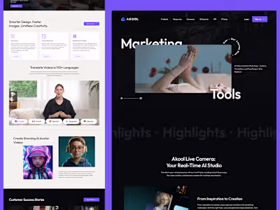 Akool Website – Modern Marketing Tools UI/UX