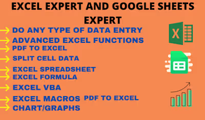 I will microsoft excel expert, ms office, ms word, data entry, …