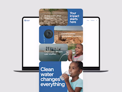 Charity "Impact" Page Landing page for a clean water initiat...