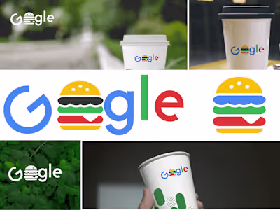 Google as a Food Brand - Combination Mark Logo Design 