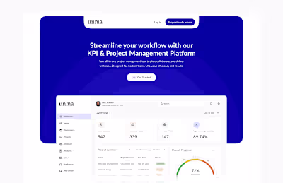 Landing Page Design for KPI & Project Management Tool