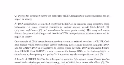 Exploring DNA Manipulation
