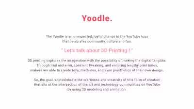 Youtube Yoodle - 3D Print :: Behance