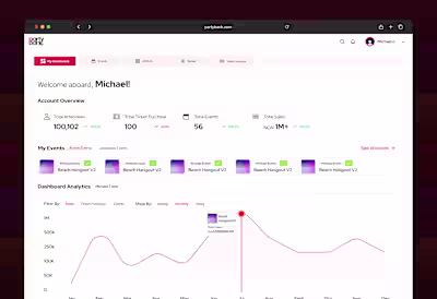 PartyBank Organizer Dashboard
