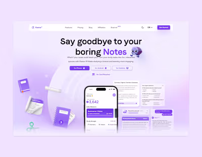 Early hero exploration for a Mobile Learning App