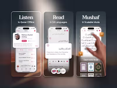 Quran App Screenshots Design