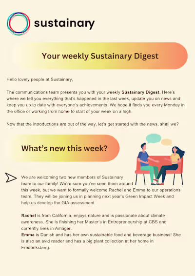 Newsletter for a tech startup