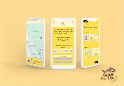 Mobile app design for PawFriends