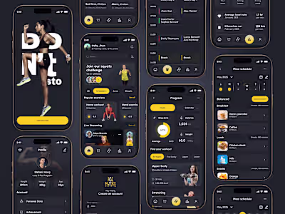 AI Fitness Tracker Mobile App UI/UX Design Concept