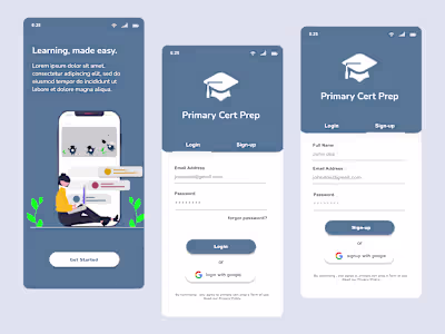 Login - Sign Up UI Screens