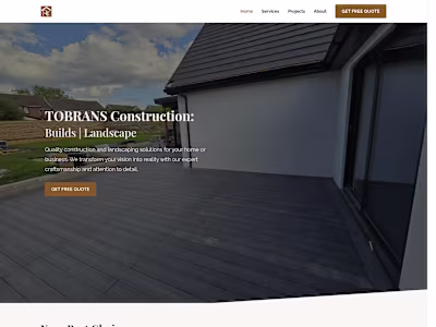 Corporate Website for Tobrans Construction UK