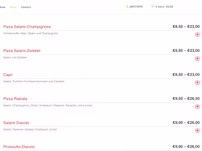 Online Food Ordering Website for Pizzabert