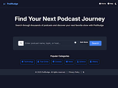 PodNudge - Find Your Next Podcast Journey
