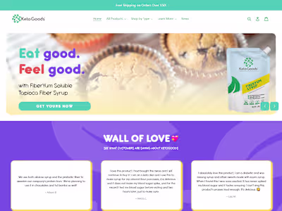 Homepage Design for KetoGoods™ in Replo