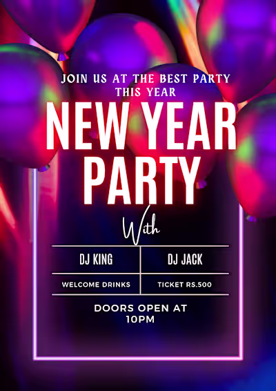Flyer for a new year party 