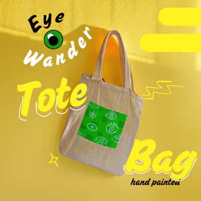 Visual Social Media Post for Selling Hand-Painted Tote bags
