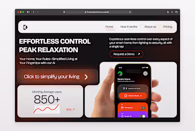 SmartHome App Landing Page Design
