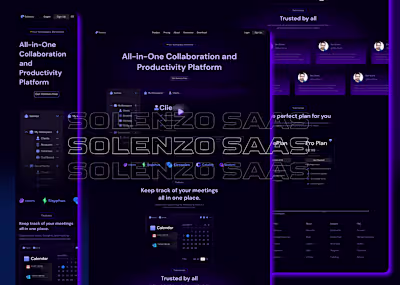 Solenzo | SAAS website landing page Responsive :: Behance