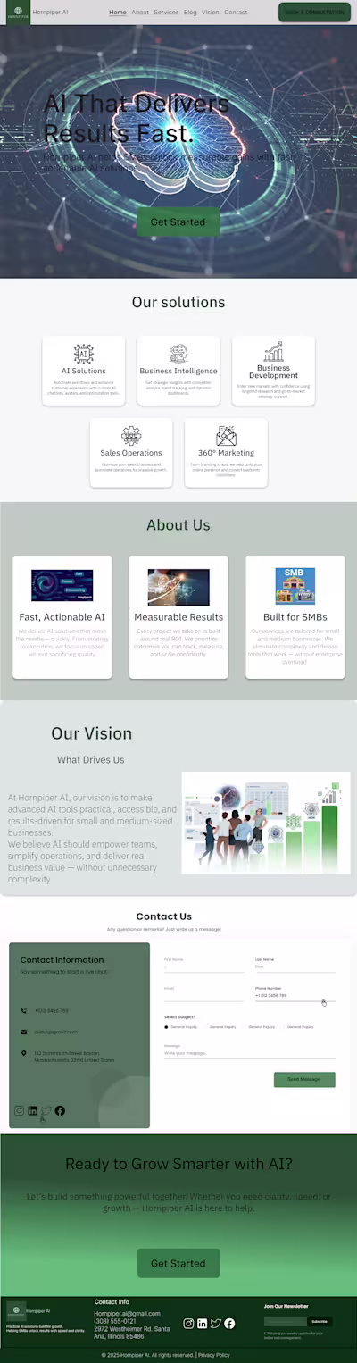 Hornpiper AI Website