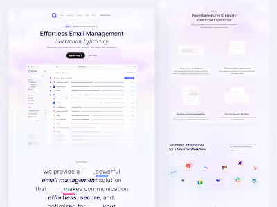 Landing Page Design for Email Management App