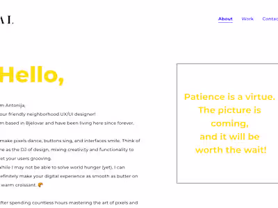 Designer web portfolio development