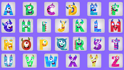 Animated Cute Monster Alphabet Board